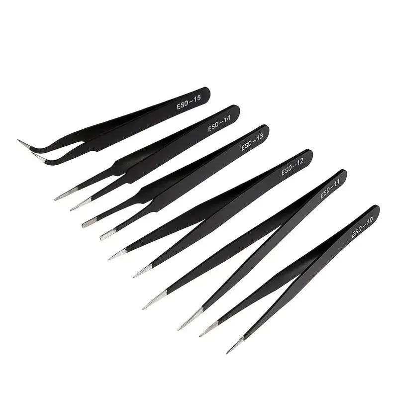 Electronics Repair Tool - NEW 6pcs Precision Long Tweezers Set